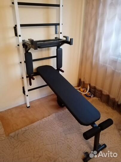 Шведская стенка с турником и брусьями