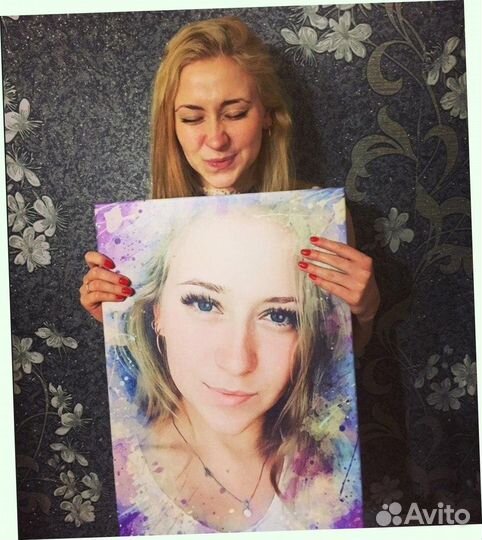 Портрет на холсте c фото