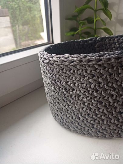 Корзина интерьерная серая
