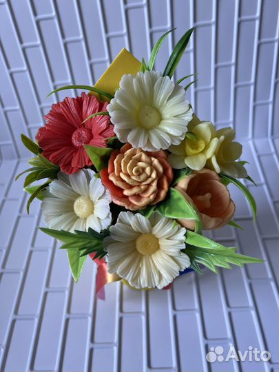 Букеты-комплименты из мыла