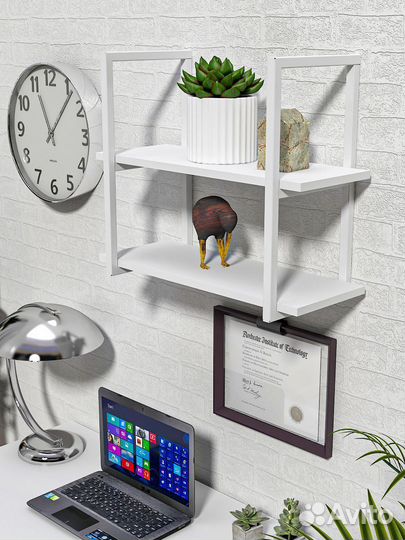 Полка настенная, estente, Veronika, Белая, 600х500