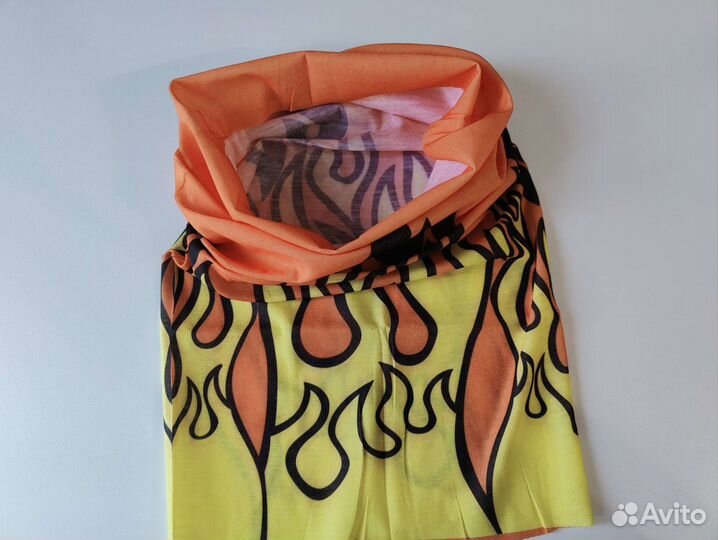 Шарф бафф тонкий для велосипедистов желтый черный