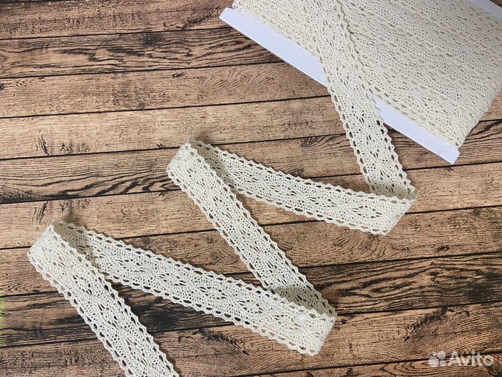 Кружево хлопковое бежевое