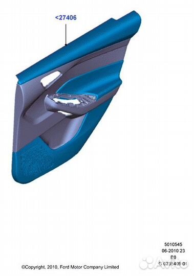 Обшивка двери задняя левая Ford Focus седан pnda