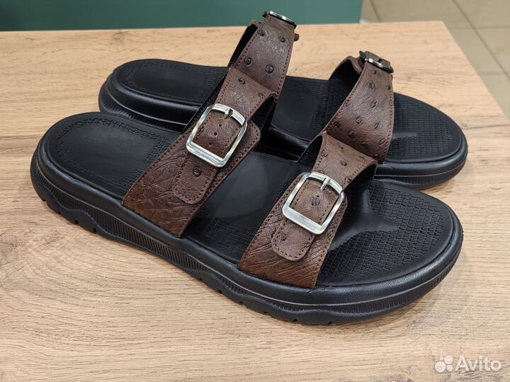 Шлепанцы мужские из кожи страуса, 43 размер