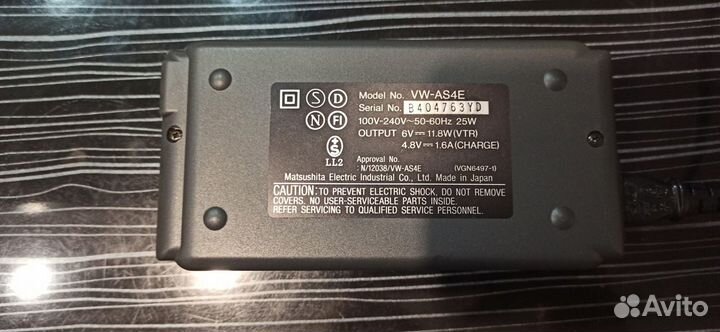 Зарядное устройство panasonic video ac adaptor vw