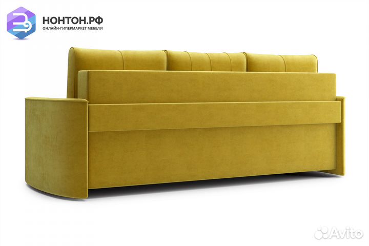 Диван еврокнижка Колибри 3-х местный горчичный