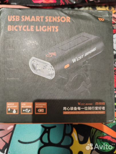 Фонарь велосипедный 1000люмен west biking USB