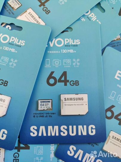 Карта памяти MicroSD Samsung Evo Plus 64 GB