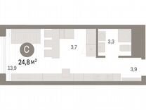 Квартира-студия, 21,1 м², 5/17 эт.