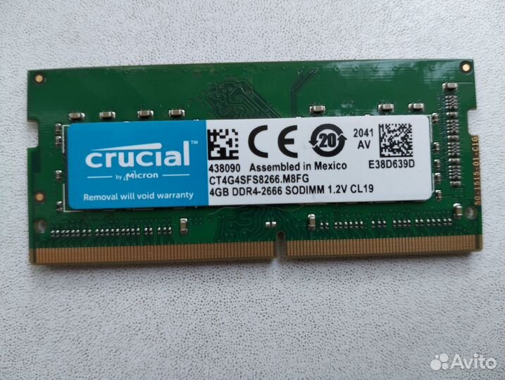 Оперативная память ddr4 4gb 2666 sodimm
