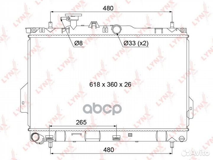 Радиатор охлаждения паяный MT Hyundai Matrix (0