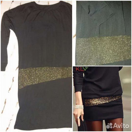 Платье-туника черное