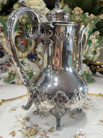Антиквариат чайник серебрение Франция