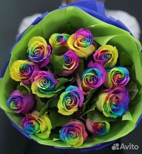 Радужные розы. Букеты Цветы доставка