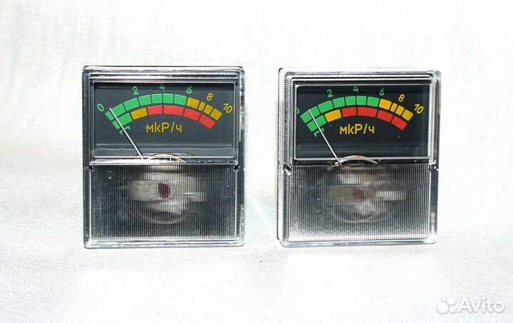 М68501 индикатор стрелочный СССР (2шт) шкала мкр/ч