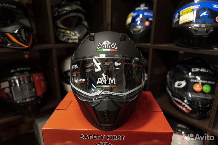 Шлем модуляр мото /снегоходный AiM черный