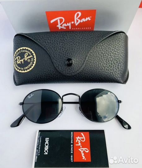 Солнцезащитные очки ray ban oval черные
