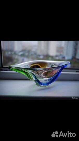 Ваза цветной хрусталь