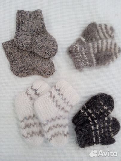Носки варежки вязанные детские