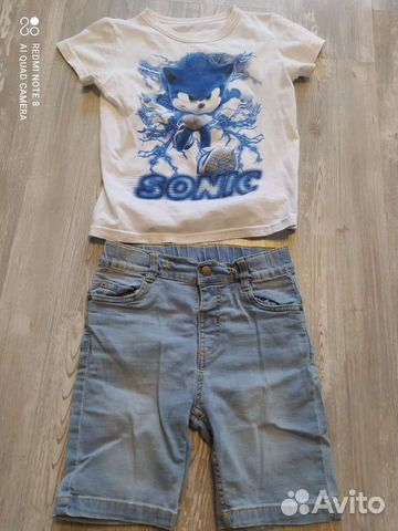 Комплект на лето футболка и джинсовые шорты
