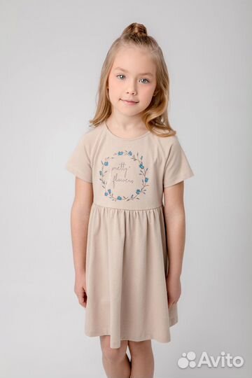 Платье для девочки Crockid кр 5795 темно-бе (122)