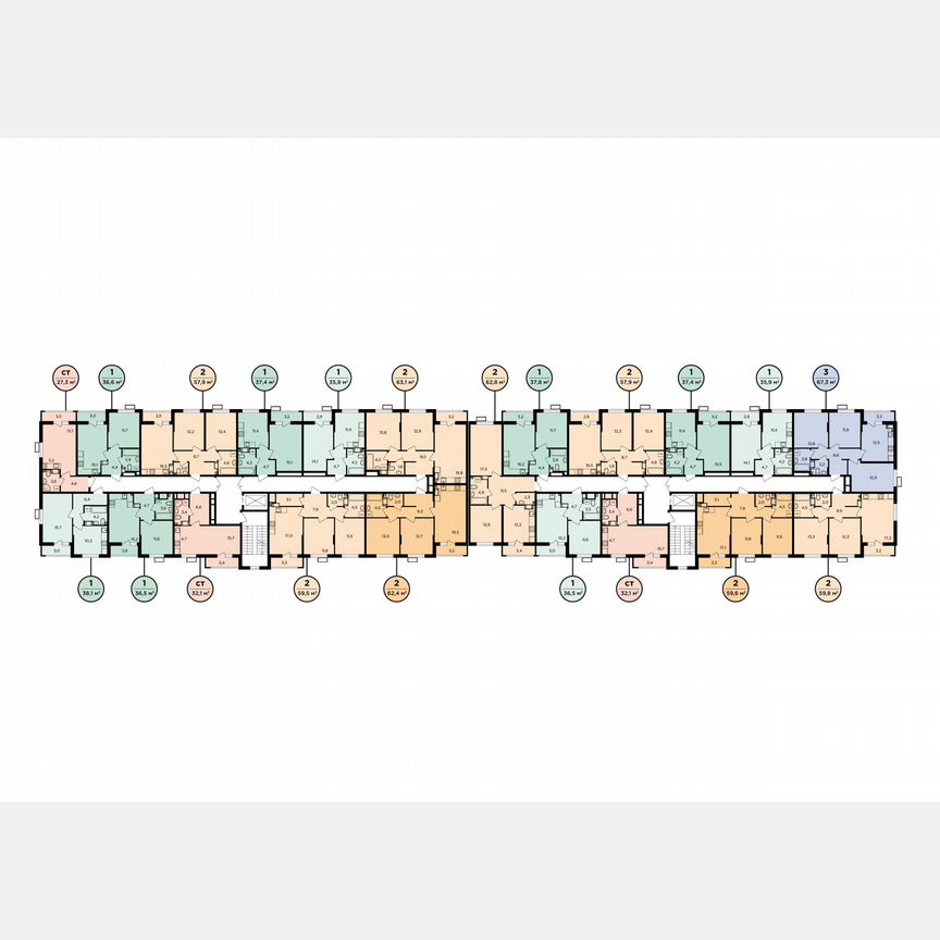 2-к. квартира, 64,4 м², 2/9 эт.
