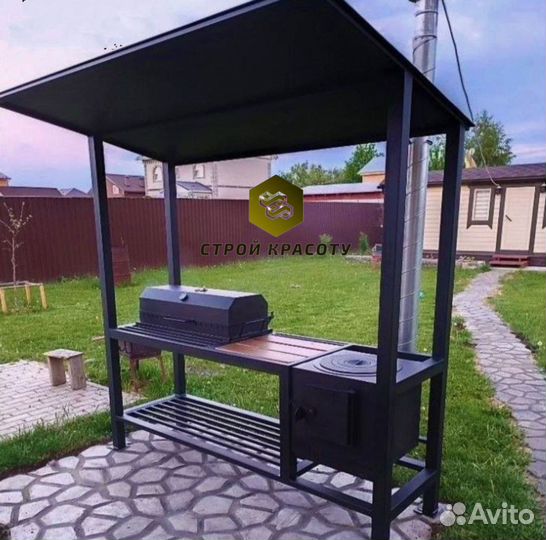 Мангал loft с крышей