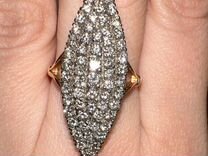 Кольцо лодочка с бриллиантами 585