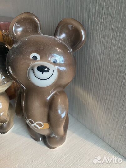 Олимпийский мишка статуэтка тарелка настенная