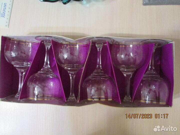 Набор фужеров из тонкого стекла, СССР