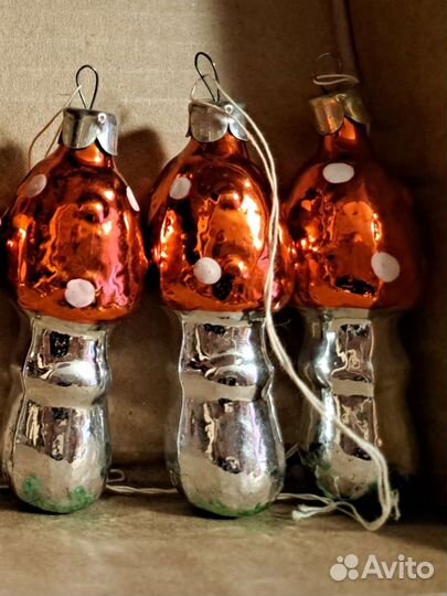 Елочные игрушки СССР мухоморы