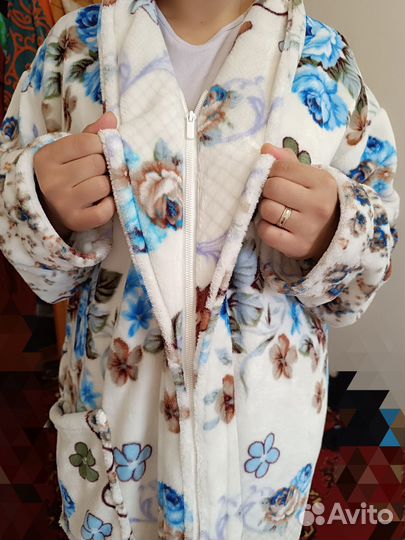 Халат на молнии плюшевый