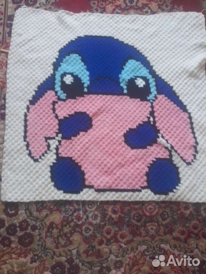 Вязаный плед ручная работа