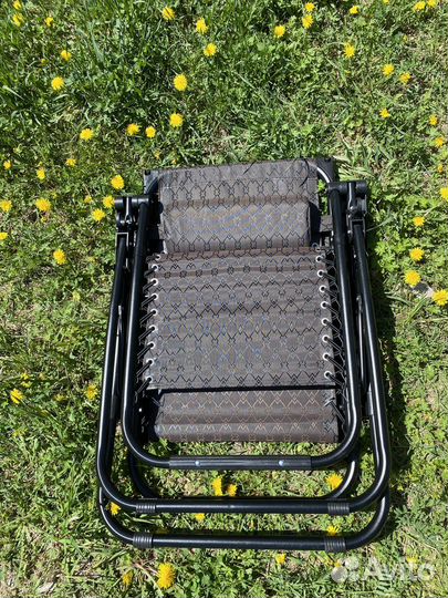 Кресло шезлонг 2 шт. раскладное с козырьком