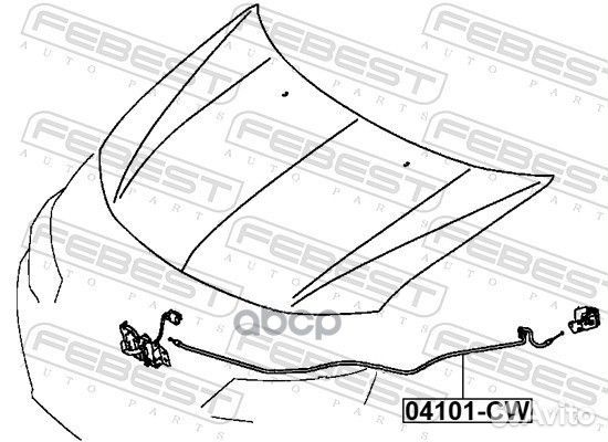 Трос открывания замка капота 04101CW Febest