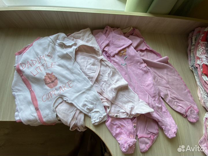 Вещи для девочки пакетом 0-3 м 56-62