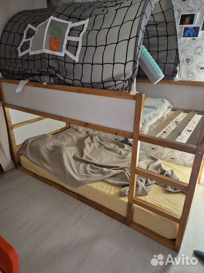 Детская кровать IKEA kura + полог