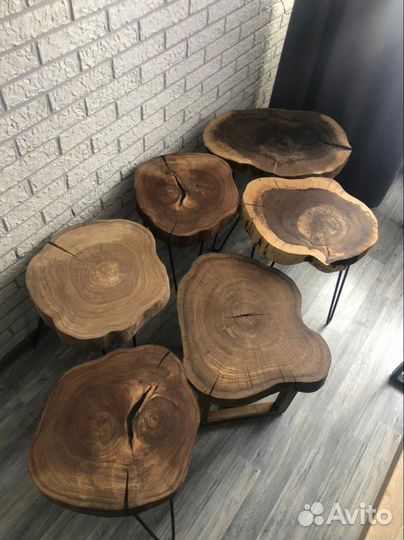 Столик кофейный из спила дерева