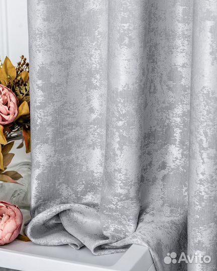 Портьеры мрамор Зарина Стальной шторы