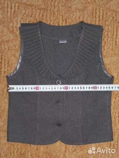 Жилетка для девочки школьная 140-146 серая