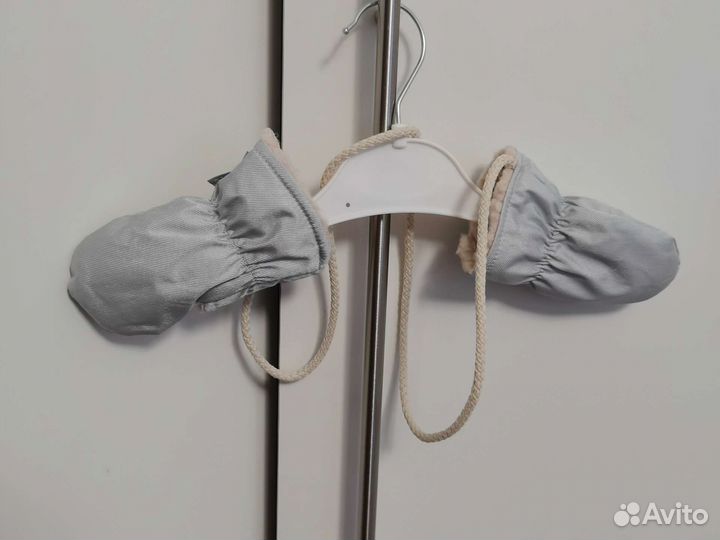 Зимние варежки на липучке для новорожденных