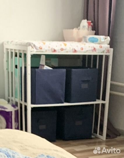 Круглая детская кроватка 8в1 с маятником