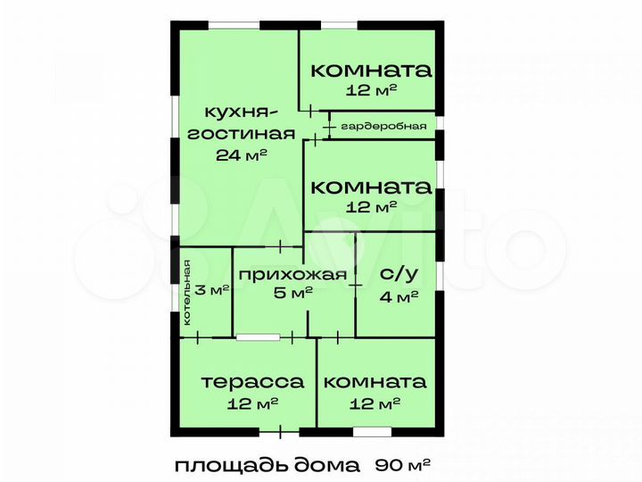 Дом 89,2 м² на участке 6 сот.