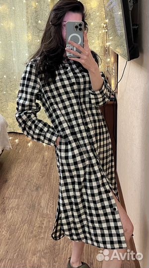 Длинное платье-рубашка