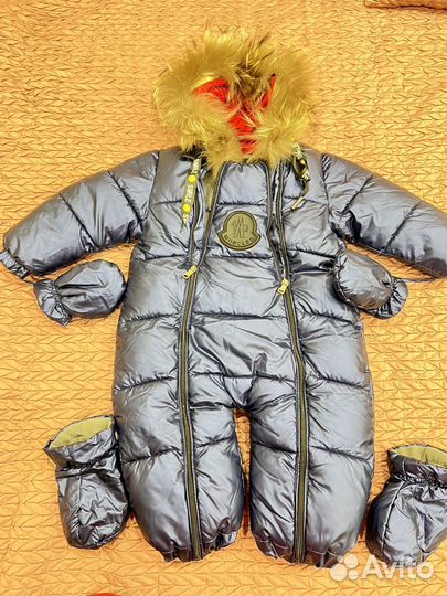 Детский зимний комбинезон на мальчика Moncler 24м