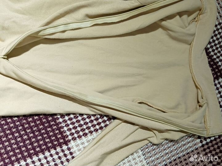 Боди и перчатки бежевые для фигурного катания