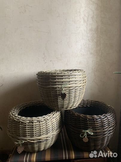 Кашпо из ротанга