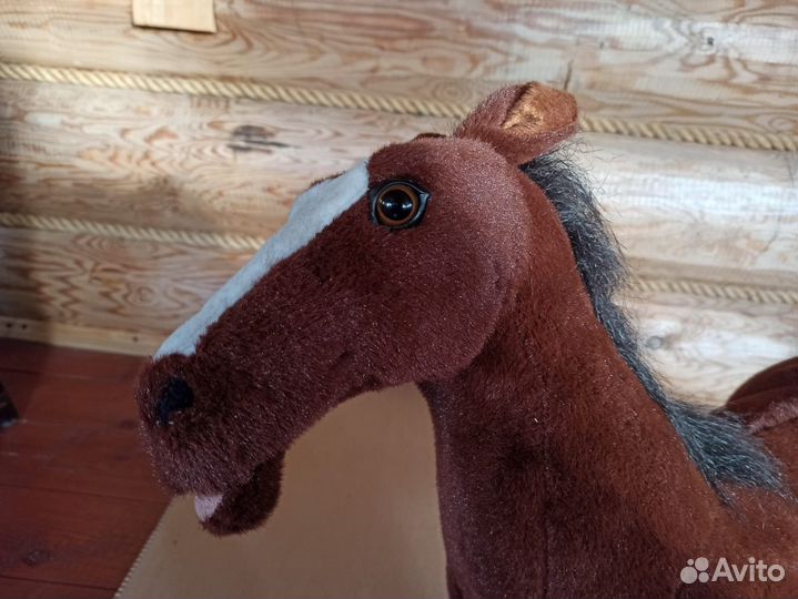 Лошадь игрушка мягкая коричневая