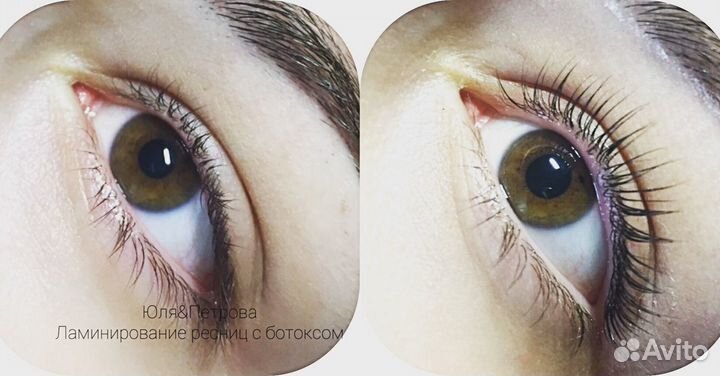 Ламинирование ресниц, оформление бровей
